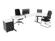 TUBE Bureau met vergaderstuk Zwart Wit