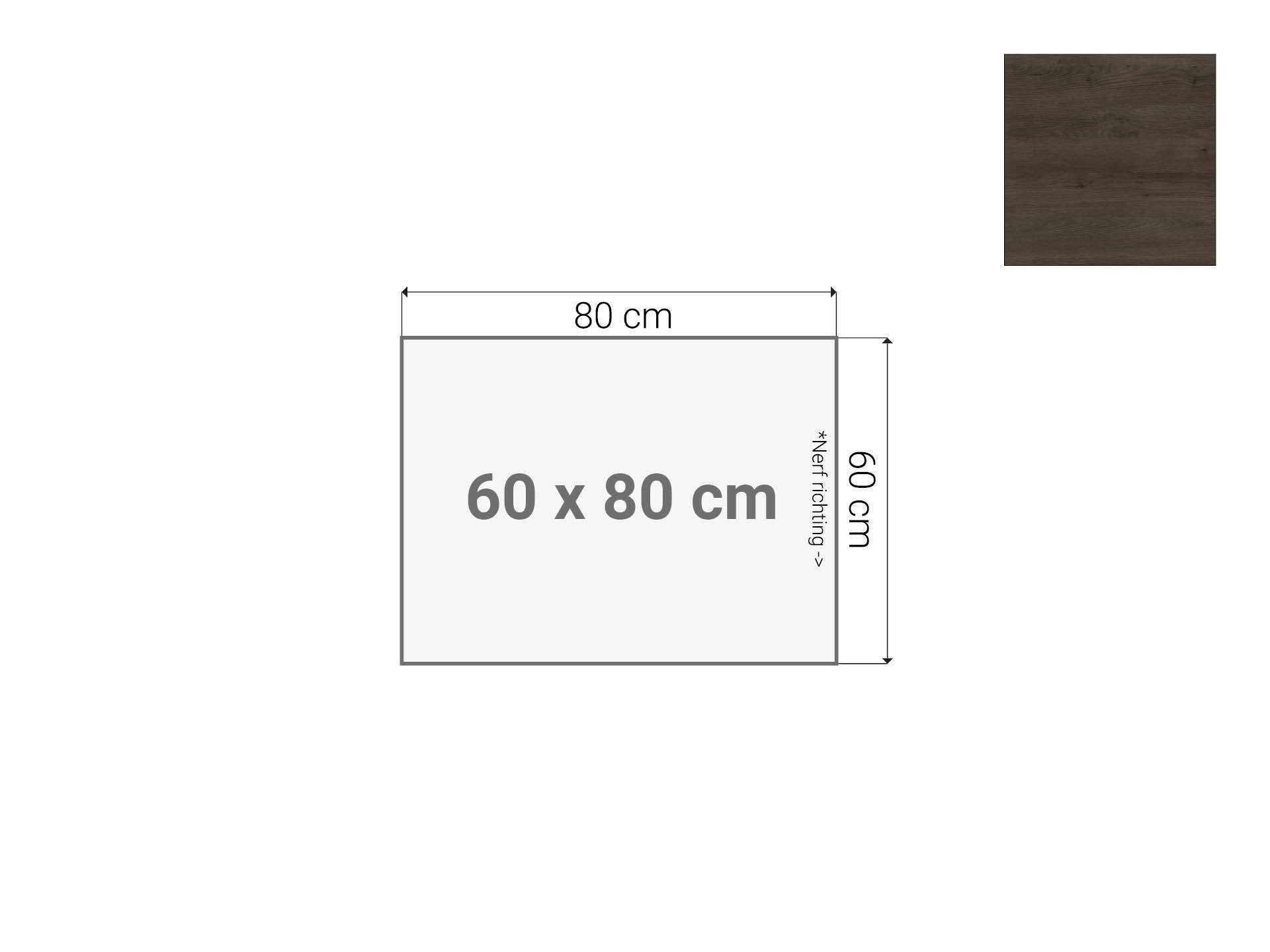 Tafelblad Donker Sepia 60x80 cm