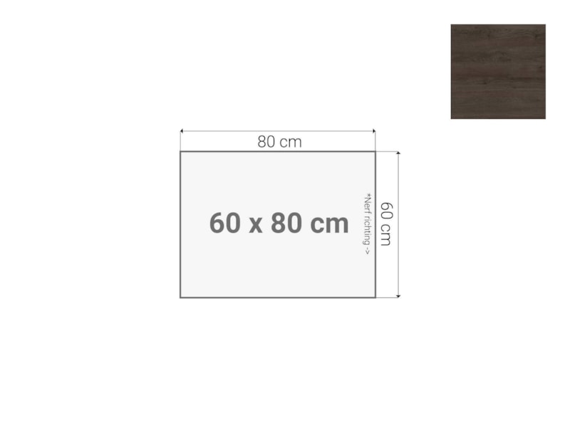 Tafelblad Donker Sepia 60x80 cm