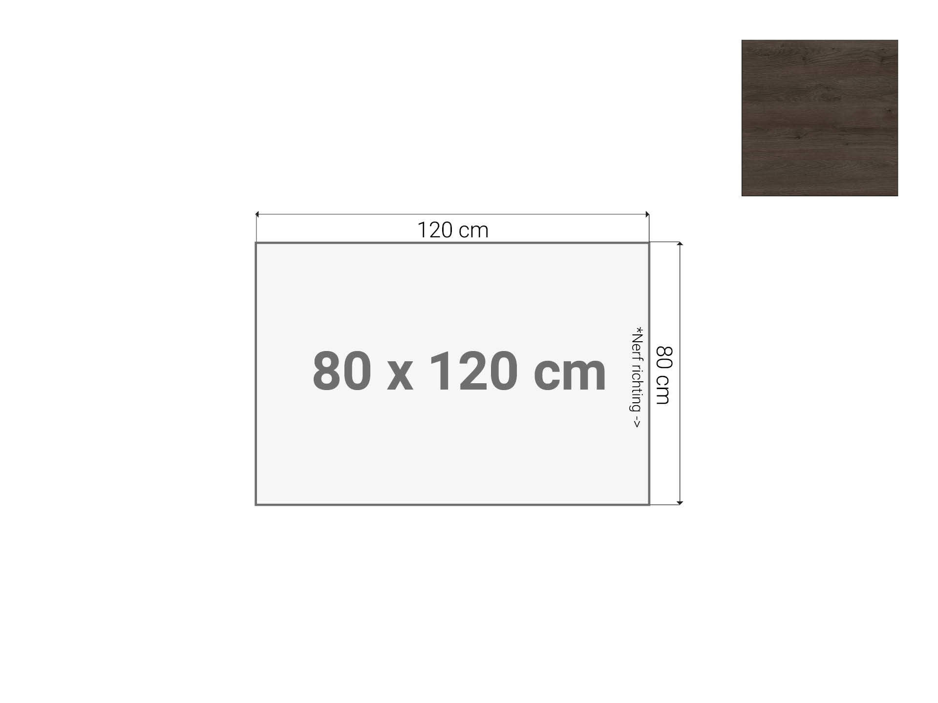 Tafelblad Donker Sepia 80x120 cm