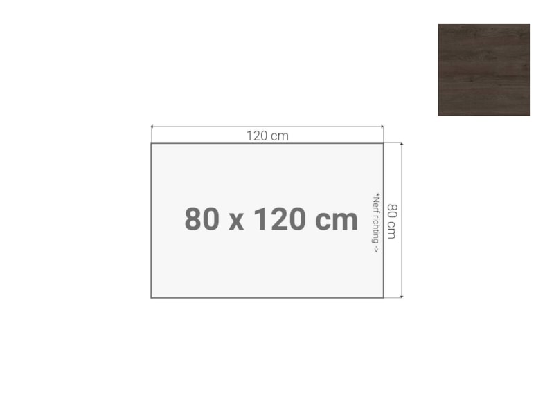 Tafelblad Donker Sepia 80x120 cm