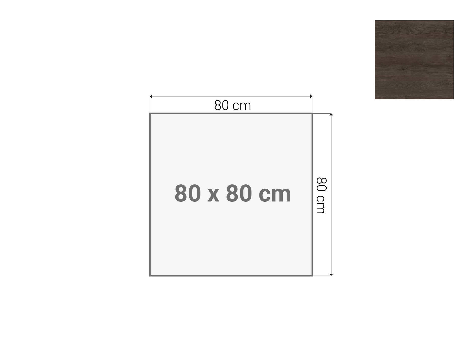 Tafelblad Donker Sepia 80x80 cm