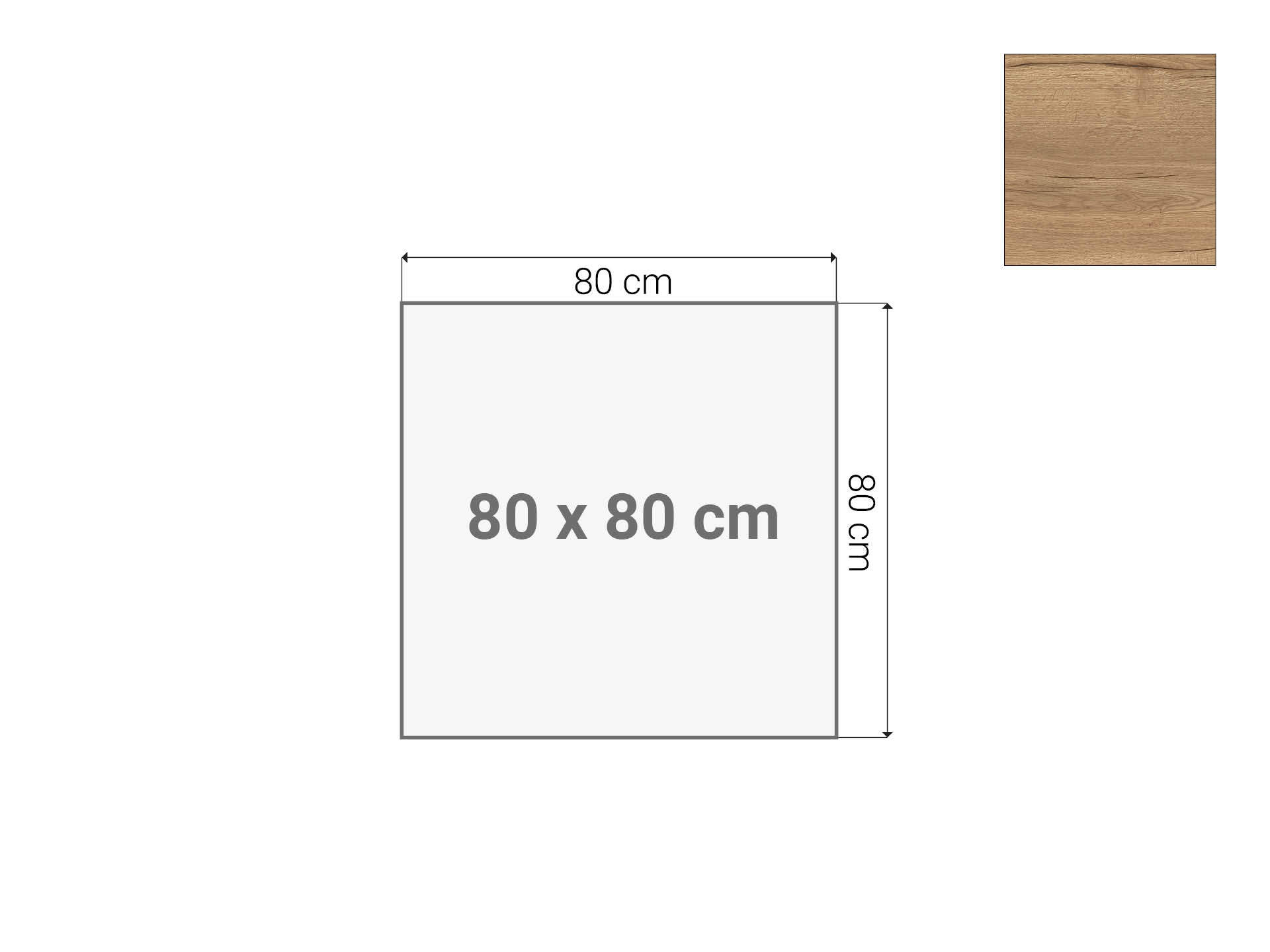 Tafelblad Eiken 80x80 cm