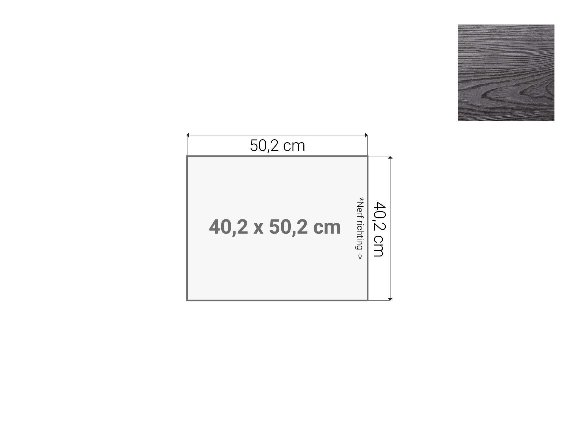 Topblad ladeblok Zwart 40x50cm