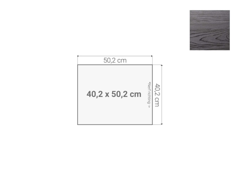 Topblad ladeblok Zwart 40x50cm