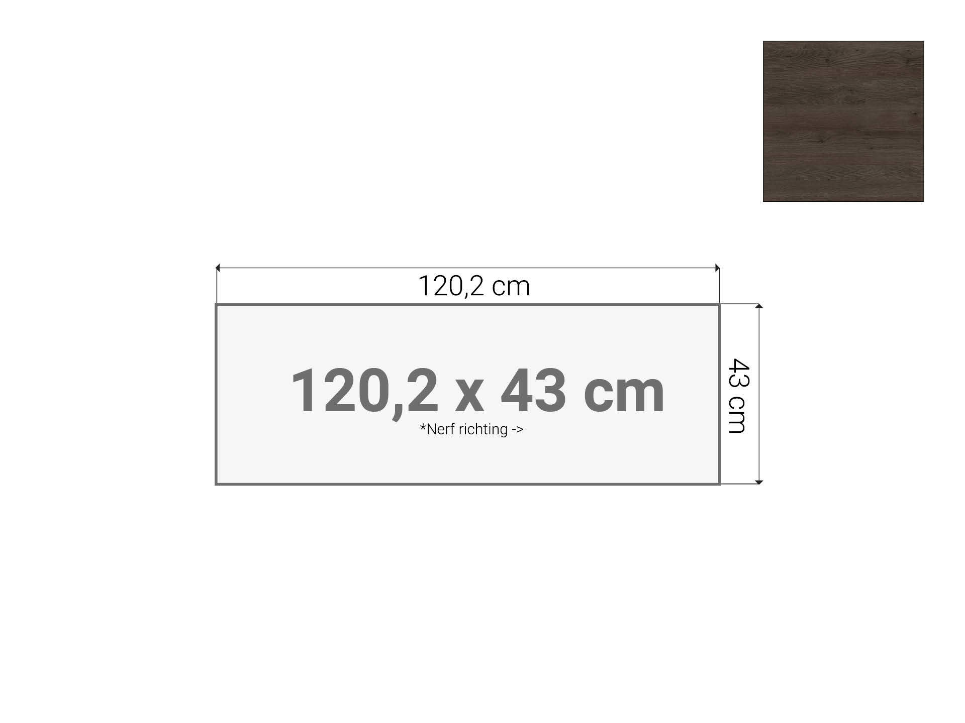 Topblad roldeurkast Donker Sepia 120,2x43 cm