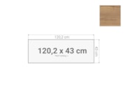 Topblad roldeurkast 120,2x43cm Topblad roldeurkast 120,2x43cm
