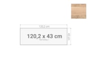 Topblad roldeurkast 120,2x43cm Topblad roldeurkast 120,2x43cm