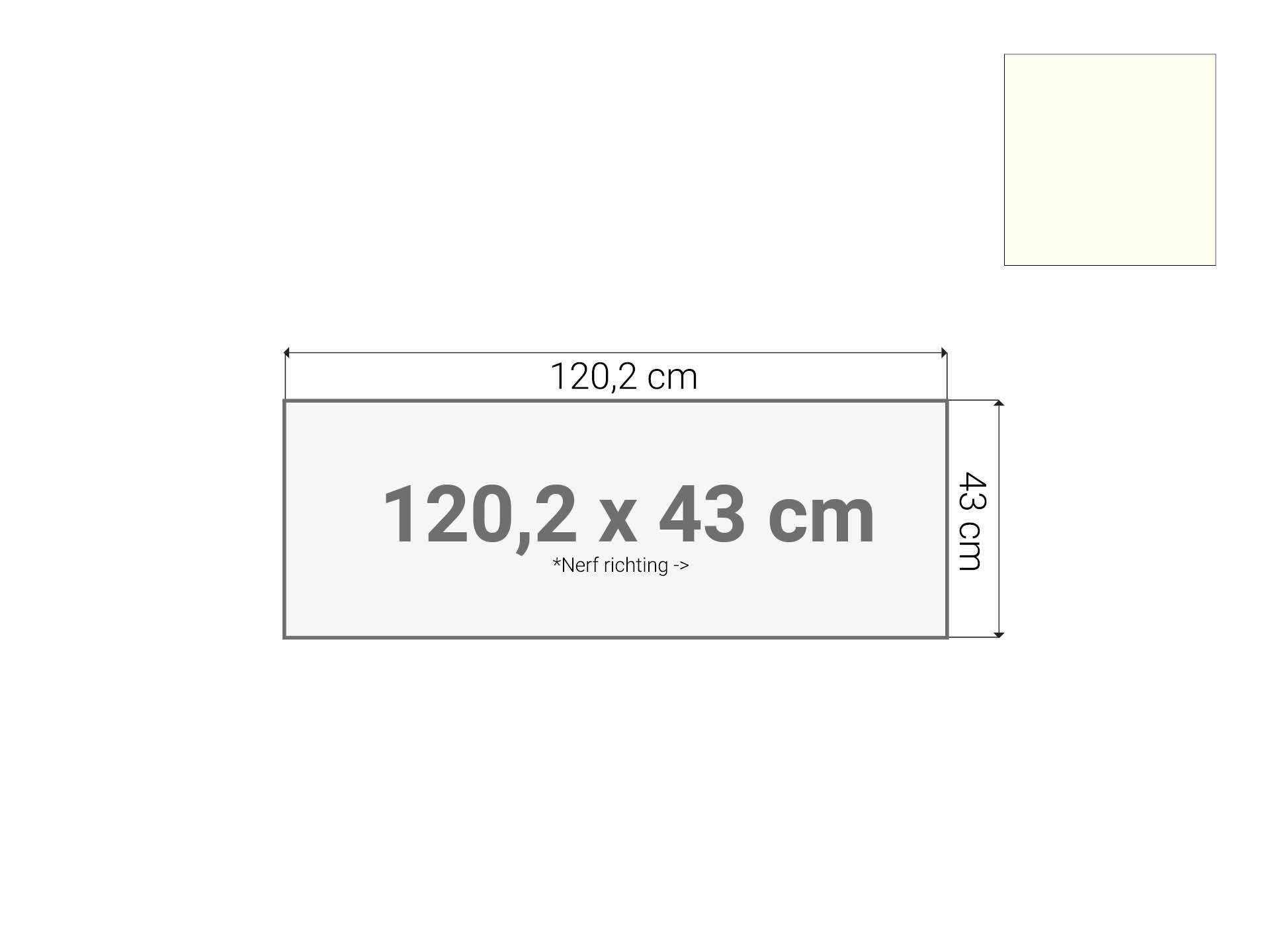 Topblad roldeurkast Wit 120,2x43 cm