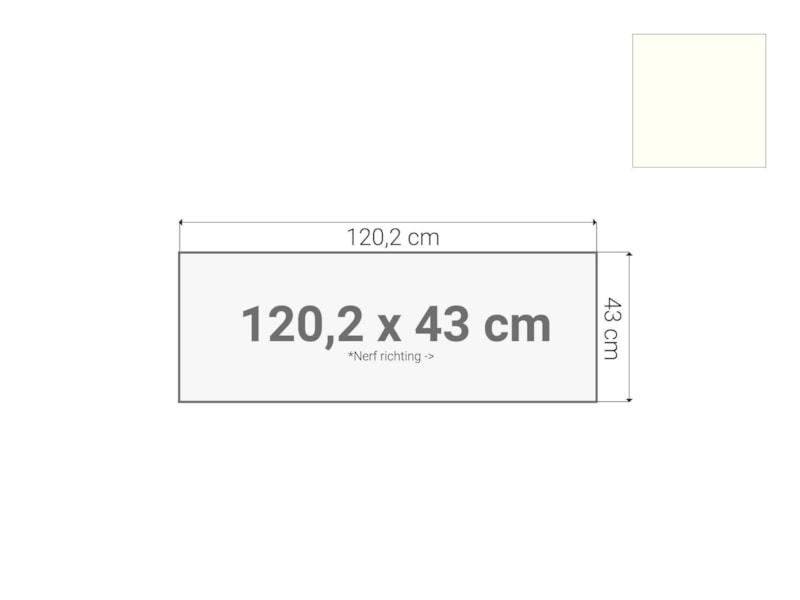 Topblad roldeurkast Wit 120,2x43 cm