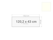 Topblad roldeurkast 120,2x43cm