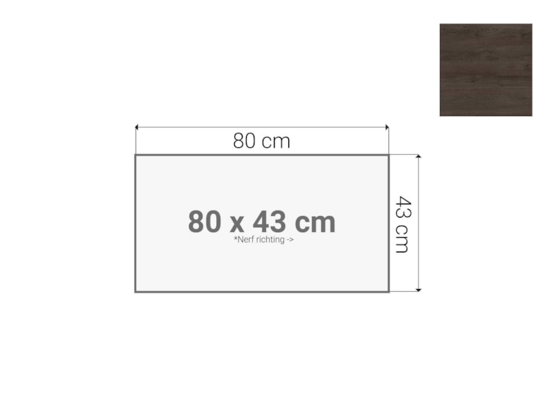 Topblad roldeurkast Donker Sepia 80x43 cm