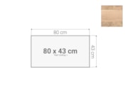 Topblad roldeurkast 80x43cm