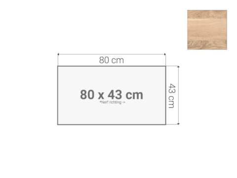 Topblad roldeurkast Scandinavisch Eiken 80x43 cm Topblad roldeurkast Scandinavisch Eiken 80x43 cm