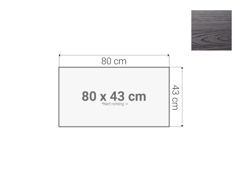 Topblad roldeurkast Zwart 80x43 cm