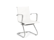 Vergaderstoel Assemblee leder met chroom