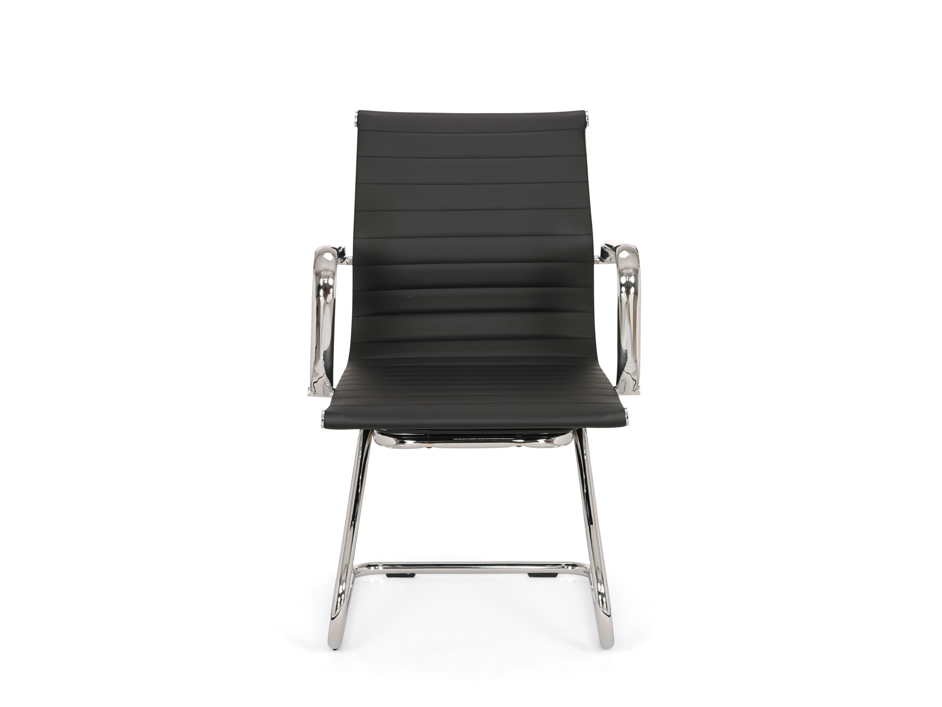 Vergaderstoel Assemblee leder met chroom