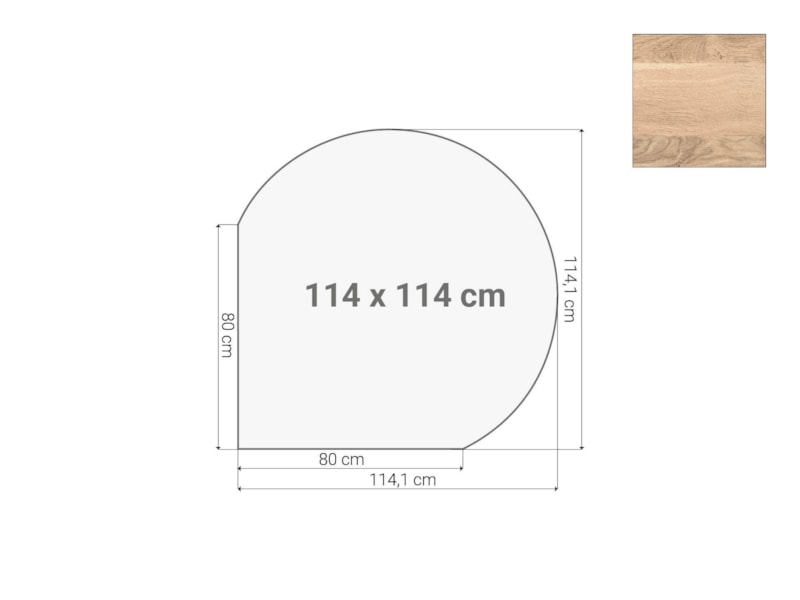 Vergaderstuk rond aanzetblad Scandinavisch Eiken 120cm diameter 114x114 cm