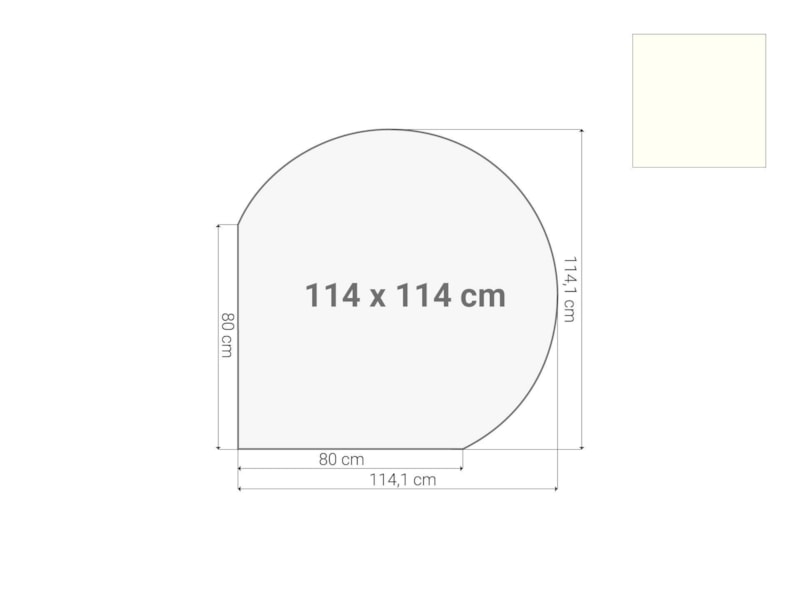 Vergaderstuk rond aanzetblad Wit 120cm diameter 114x114 cm