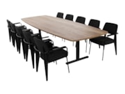 Vergadertafel Groot TUBE Zwart Eiken (320cm)