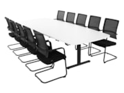 Vergadertafel Groot TUBE Zwart Wit (320cm)