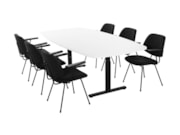 Vergadertafel TUBE Zwart Wit (220cm)