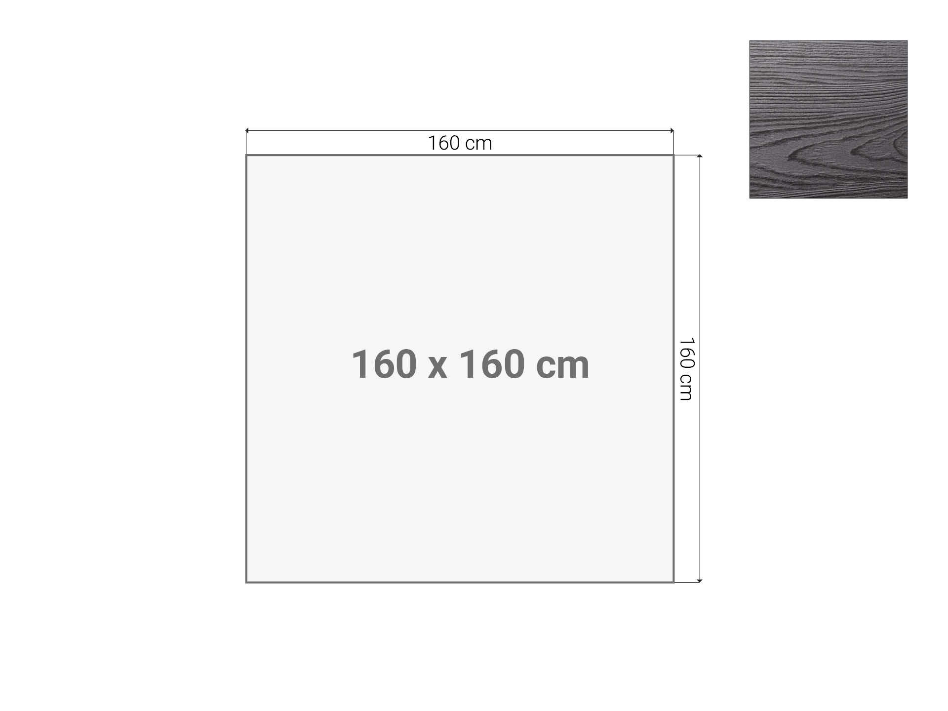Vergadertafel blad Zwart 160x160cm