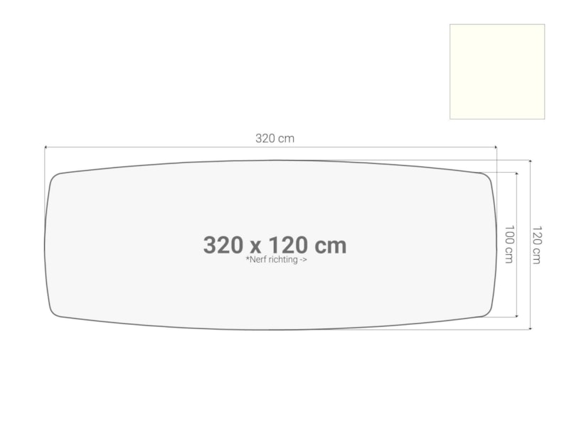 Vergadertafel blad bootvormig Wit 320x120 cm
