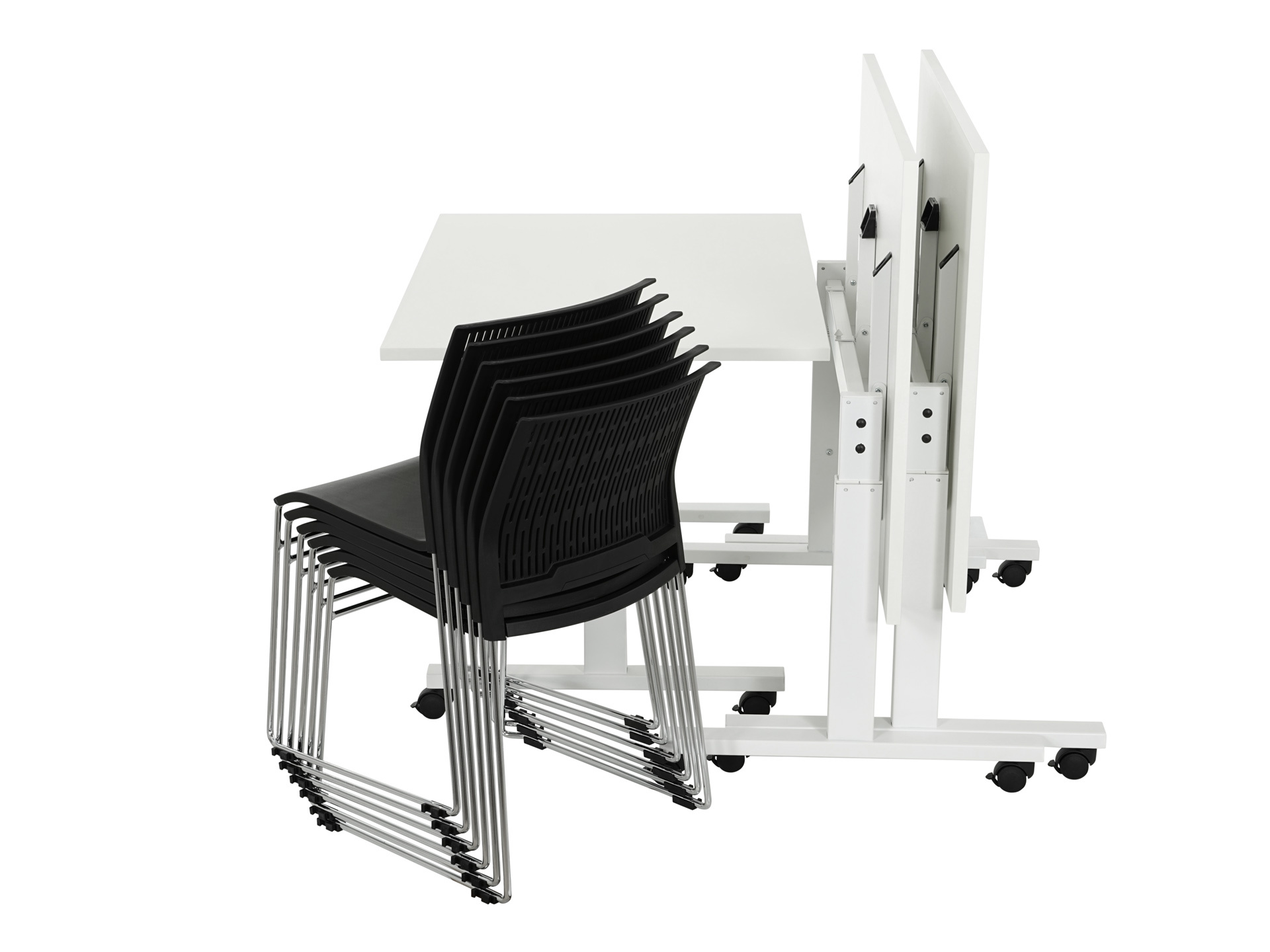 Verrijdbare klaptafel TUBE Wit 