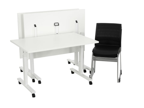 Verrijdbare klaptafel TUBE Wit  Verrijdbare klaptafel TUBE Wit