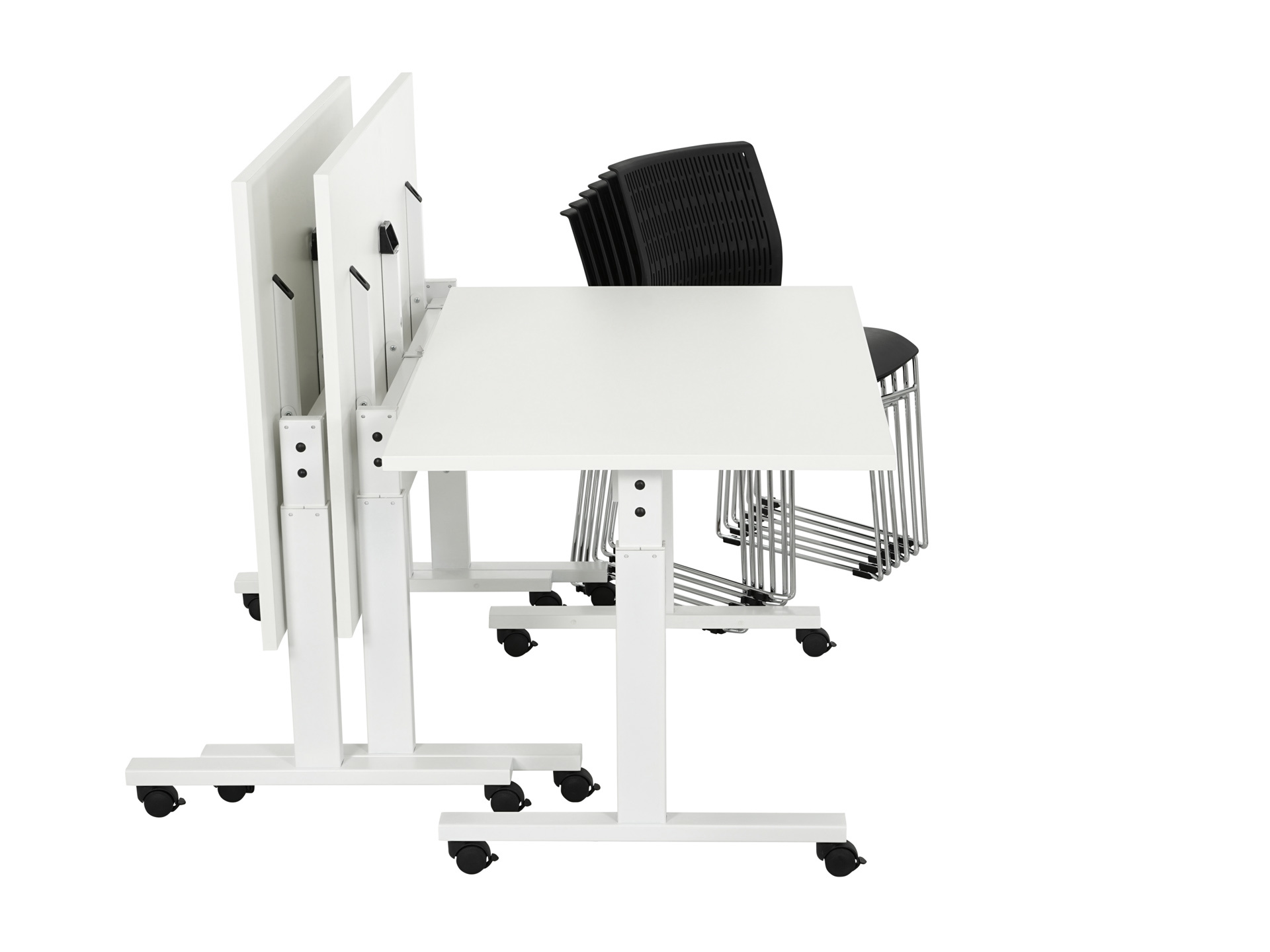 Verrijdbare klaptafel TUBE Wit 