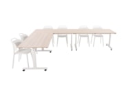 Verrijdbare klaptafel TUBE Wit Scandinavisch Eiken