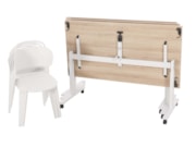 Verrijdbare klaptafel TUBE Wit Scandinavisch Eiken