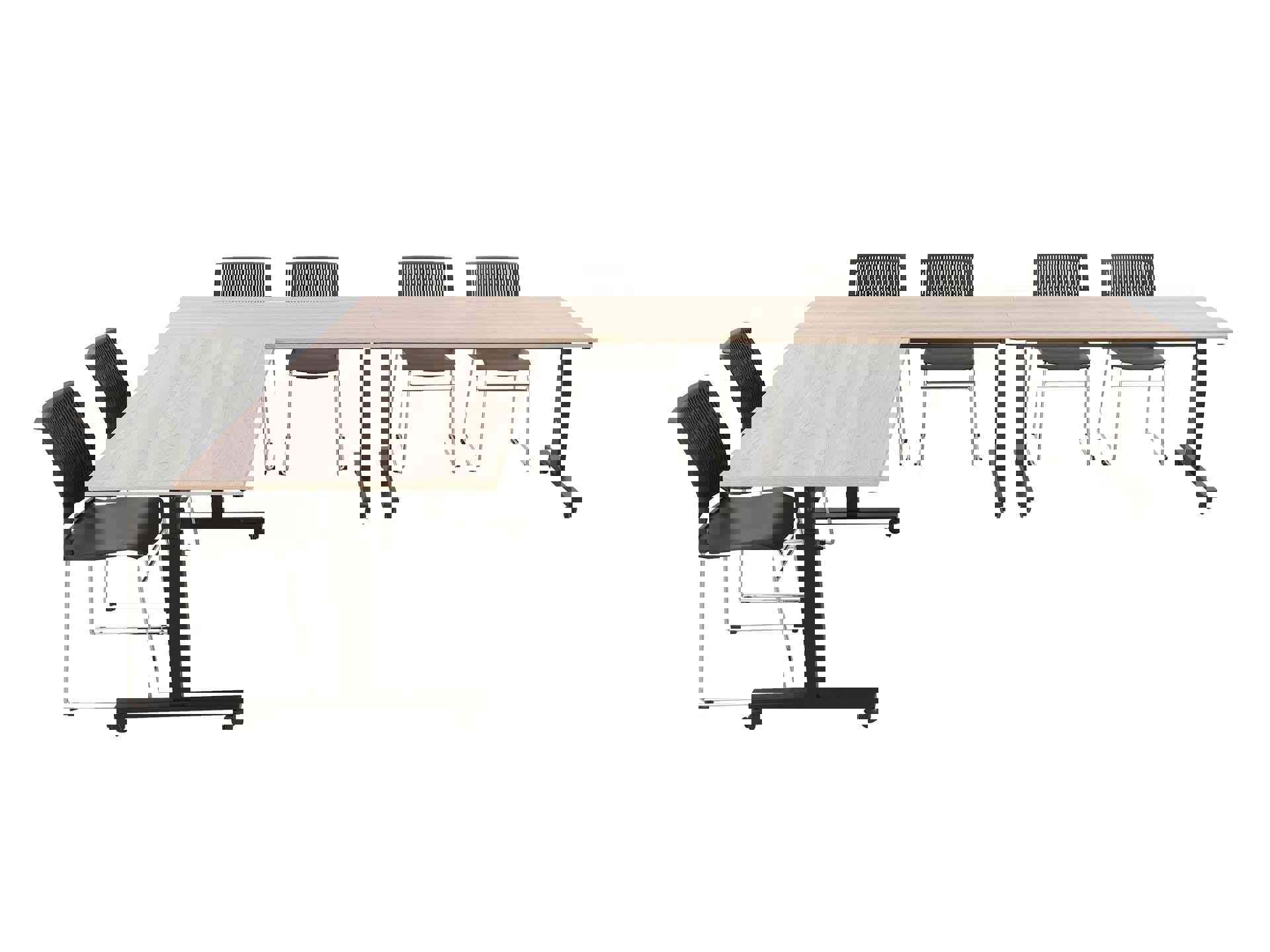 Verrijdbare klaptafel TUBE Zwart Scandinavisch Eiken