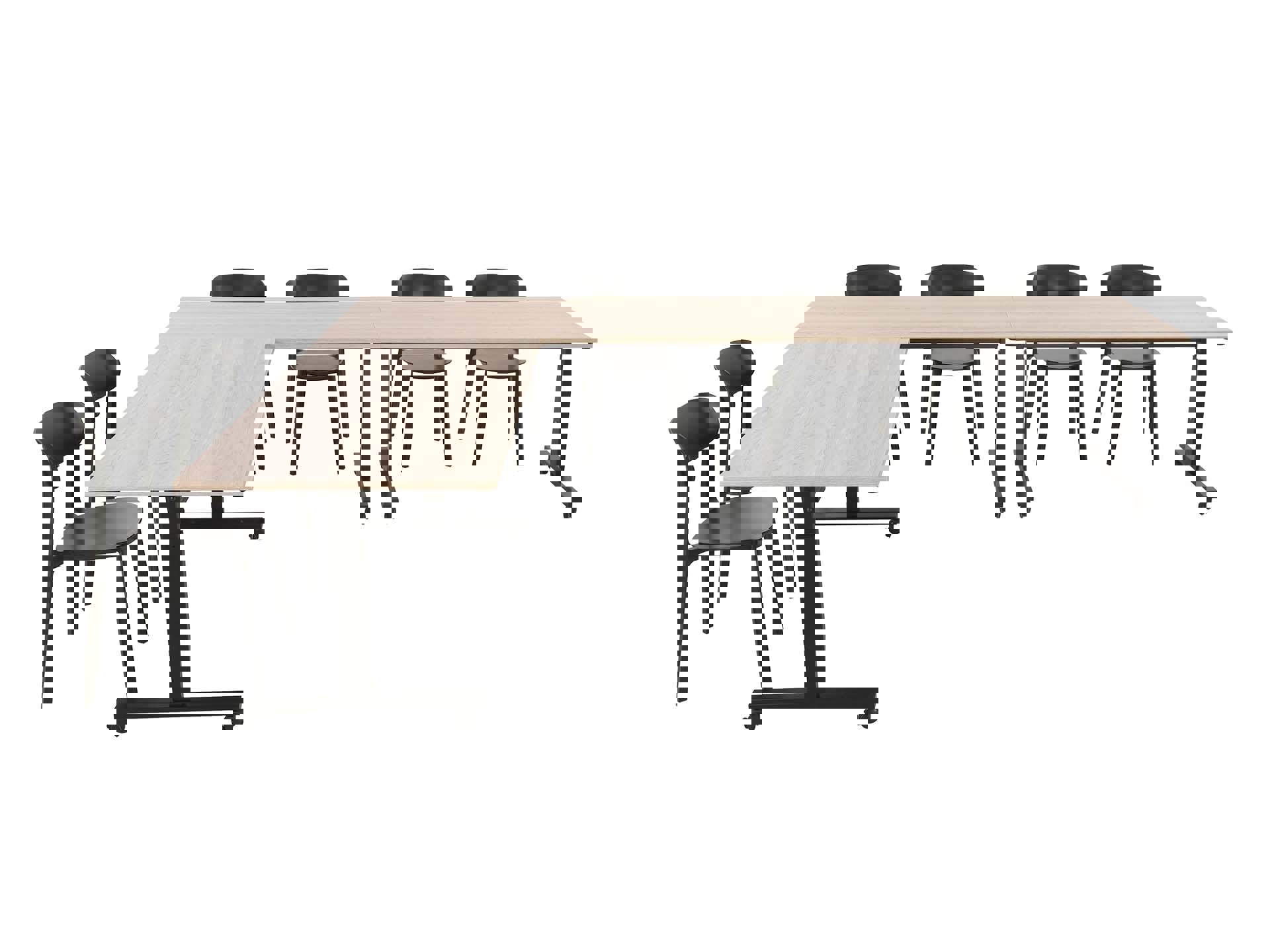 Verrijdbare klaptafel TUBE Zwart Scandinavisch Eiken