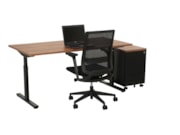 Bureau instelbaar TUBE Zwart Cognac Walnoten