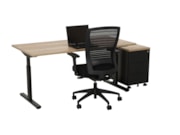 Bureau instelbaar TUBE Zwart Eiken