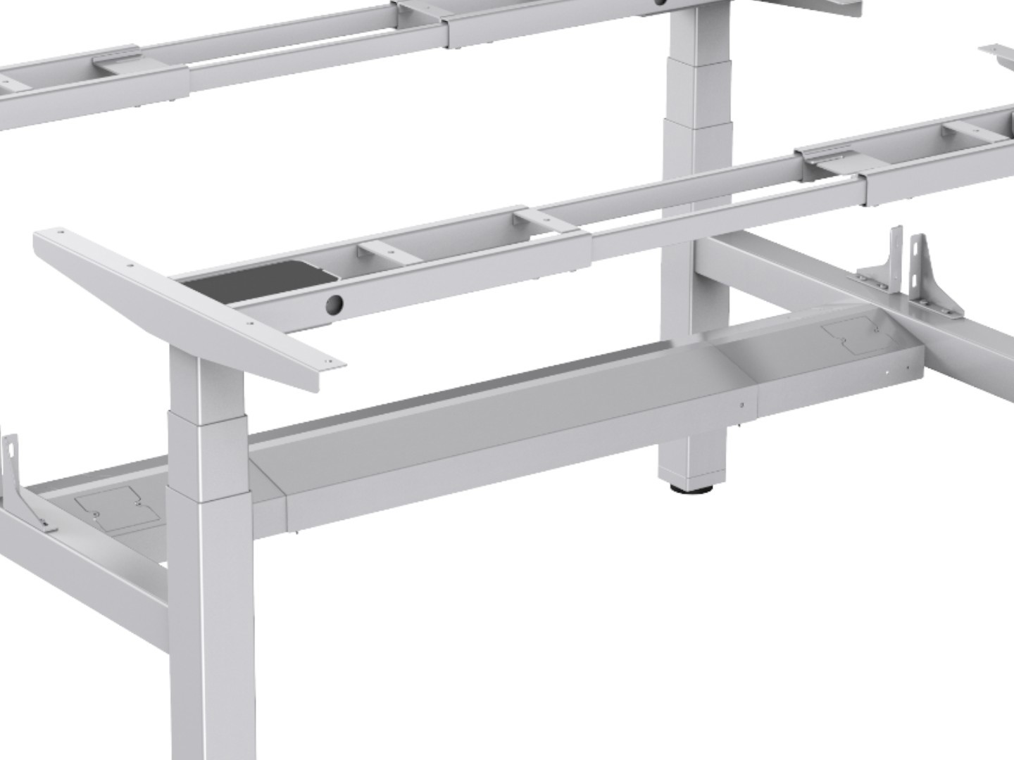 Uitschuifbare kabelgoot voor YOUP duo bureaus – veilige en nette kabelafwerking