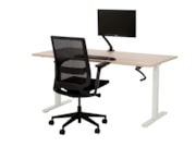 Zit-sta slinger bureau BASE02 Wit Scandinavisch Eiken