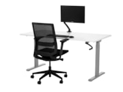 Zit-sta slinger bureau BASE02 Zilvergrijs Wit Zit-sta slinger bureau BASE02 Zilvergrijs Wit