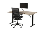 Zit-sta slinger bureau BASE02 Zwart Eiken