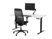 Zit-sta slinger bureau BASE02 Zwart Wit